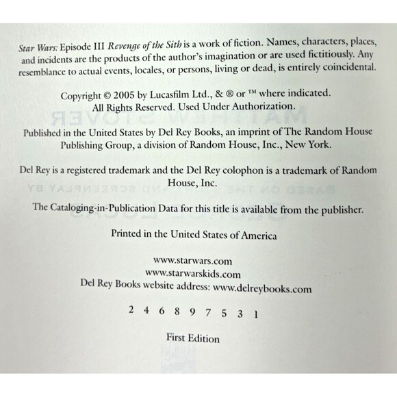 Star Wars Revenge of the Sith by Matthew Stover 2005 First Edition Hardback Book - Picture 6 of 9